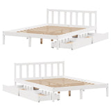 Bed Frame without Mattress White 150x200 cm King Size Solid Wood Pine 3301478