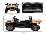12V 2 Seater Kids Electric Ride-On Car with Electric Bucket, Remote Control - Yellow T3398P422392