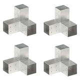 Post Connectors 4 pcs Y Shape Galvanised Metal 81x81 mm 145466