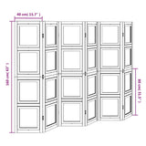 Room Divider 6 Panels White Solid Wood Paulownia 358697