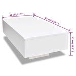 ZNTS Coffee Table High Gloss White 244022