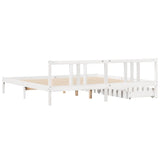 Bed Frame without Mattress White 200x200 cm Solid Wood Pine 3301645