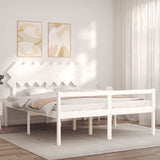 Senior Bed without Mattress White 160x200 cm Solid Wood 3195557