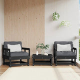 Garden Chairs 2 pcs Black Solid Wood Pine 825391