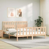 Bed Frame without Mattress Super King Size Solid Wood Pine 3192441