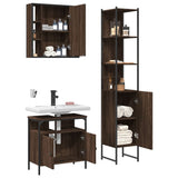 ZNTS 3 Piece Bathroom Cabinet Set Brown Oak Engineered Wood 3214739