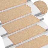 Stair Mats 15 pcs 65x21x4 cm Light Brown Rectangular Edge 326910