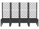 Garden Planter with Trellis Black 160x40x142 cm PP 367933