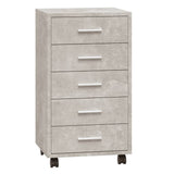 Drawer Cabinet with Castors Concrete Grey Engineered Wood 342672