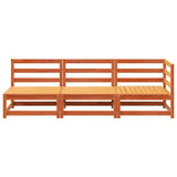 Garden Sofa 3-Seater Wax Brown Solid Wood Pine 837953