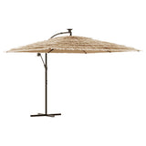 Garden Parasol with with LEDs and Steel Pole Brown 290x290x238 cm 4005088