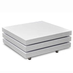 ZNTS Coffee Table 3 Tiers High Gloss White 241077