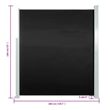 Patio Retractable Side Awning 160x300 cm Black 317880
