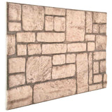 3D Wall Panels with Beige Brick Design 10 pcs EPS 147206