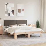 Bed Frame with Upholstered Headboard Taupe 180 x 200 cm 3398082