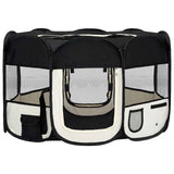 171007 Foldable Dog Playpen with Carrying Bag Black 125x125x61 cm