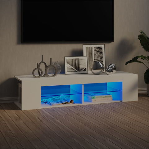 TV Cabinet with LED Lights White 135x39x30 cm 804229