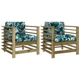 Garden Chairs with Cushions 2 pcs Impregnated Wood Pine 825680