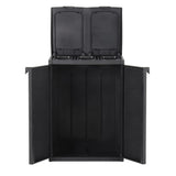 Trash Bin with 2 Doors Black 65x45x88 cm PP 151224