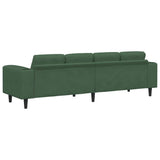 Sofa with Cushion Dark Green 250 x 77 x 76 cm Corduroy Fabric 3335105