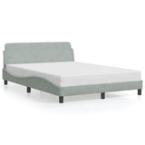 Bed Frame "Dover" Light Grey 135x190 cm Double Velvet 373328