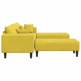 Sofa with Cushion 3 pcs Yellow Velvet 3335178