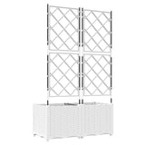 Garden Planter 2 pcs White 80 x 40 x 143 cm Steel 42002906