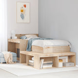 Bedside Cabinet with Desk 222x107x75 cm Solid Wood Pine 855756