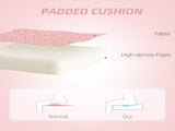 Armless Heart Computer Desk Chair, Teddy Fleece Swivel Office Chair, Makeup Vanity Chair with Height T3398P329890