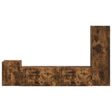 TV Cabinet Set Wall-mounted 4 pcs Smoked Oak Engineered Wood 3409002
