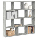 ZNTS Wall Cube Shelf 12 Compartments Concrete Grey Engineered Wood 860007