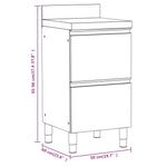 ZNTS Commercial Kitchen Cabinets 3 pcs Stainless Steel 3083719