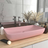 Luxury Basin Rectangular Matt Pink 71x38 cm Ceramic 146955