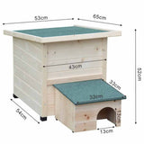 ZNTS @pet Hedgehog House XL 53x65x52cm Wood White 447626