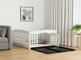 4 Panel Dog Playpen 122 x 106.5 x 82 cm Plastic White Foldable 42027215