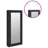 Mirror Jewellery Cabinet Wall Mounted Black 30x8.5x67 cm 353209