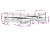 Sectional Sofa Set 6 pcs Natural Solid Acacia Wood 3374829