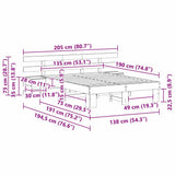 Bed Frame with Headboard White 135 x 190 cm Solid Pine Wood 3385698