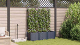 Garden Planter 3 pcs Grey 120 x 40 x 143 cm Plastic 42002863