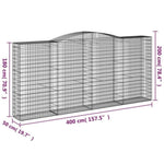 Arched Gabion Baskets 5 pcs 400x50x180/200 cm Galvanised Iron 3147051