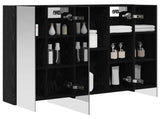 Bathroom Mirror Cabinet with Shelf Black Oak 80 x 14.5 x 70 cm 889104