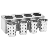 Cutlery Holder 4 Grids Rectangular Stainless Steel 51227