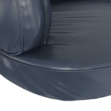 Ergonomic Foam Dog Bed Dark Blue 88x65 cm Faux Leather 171315