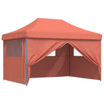 ZNTS Foldable Party Tent Pop-Up with 4 Sidewalls Terracotta 4005029