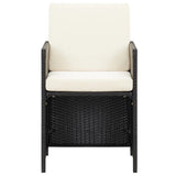 Garden Dining Chair Set of 4 Black Polyethylene with Rattan Look 316802