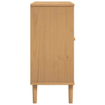 Sideboard SENJA Rattan Look Brown 80x35x80 cm Solid Wood Pine 358031