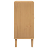 Sideboard SENJA Rattan Look Brown 80x35x80 cm Solid Wood Pine 358031