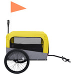 ZNTS 2-in-1 Pet Bike Trailer & Jogging Stroller Yellow and Grey 92442