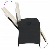 5 Piece Garden Dining Set with Cushions Black Poly Rattan 3212452