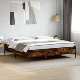 Bed Frame without Mattress Smoked Oak 180x200 cm Super King 3279784